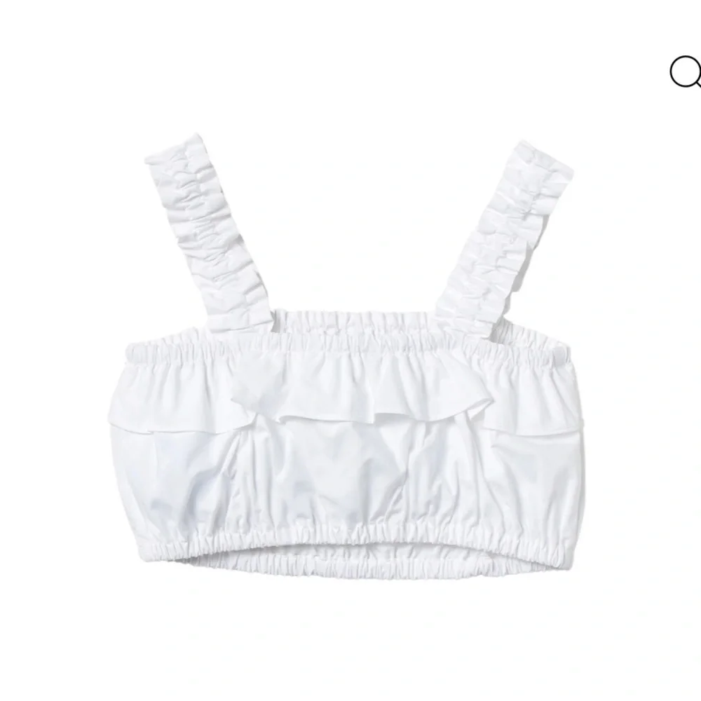 Moschino White Ruffle Crop Top